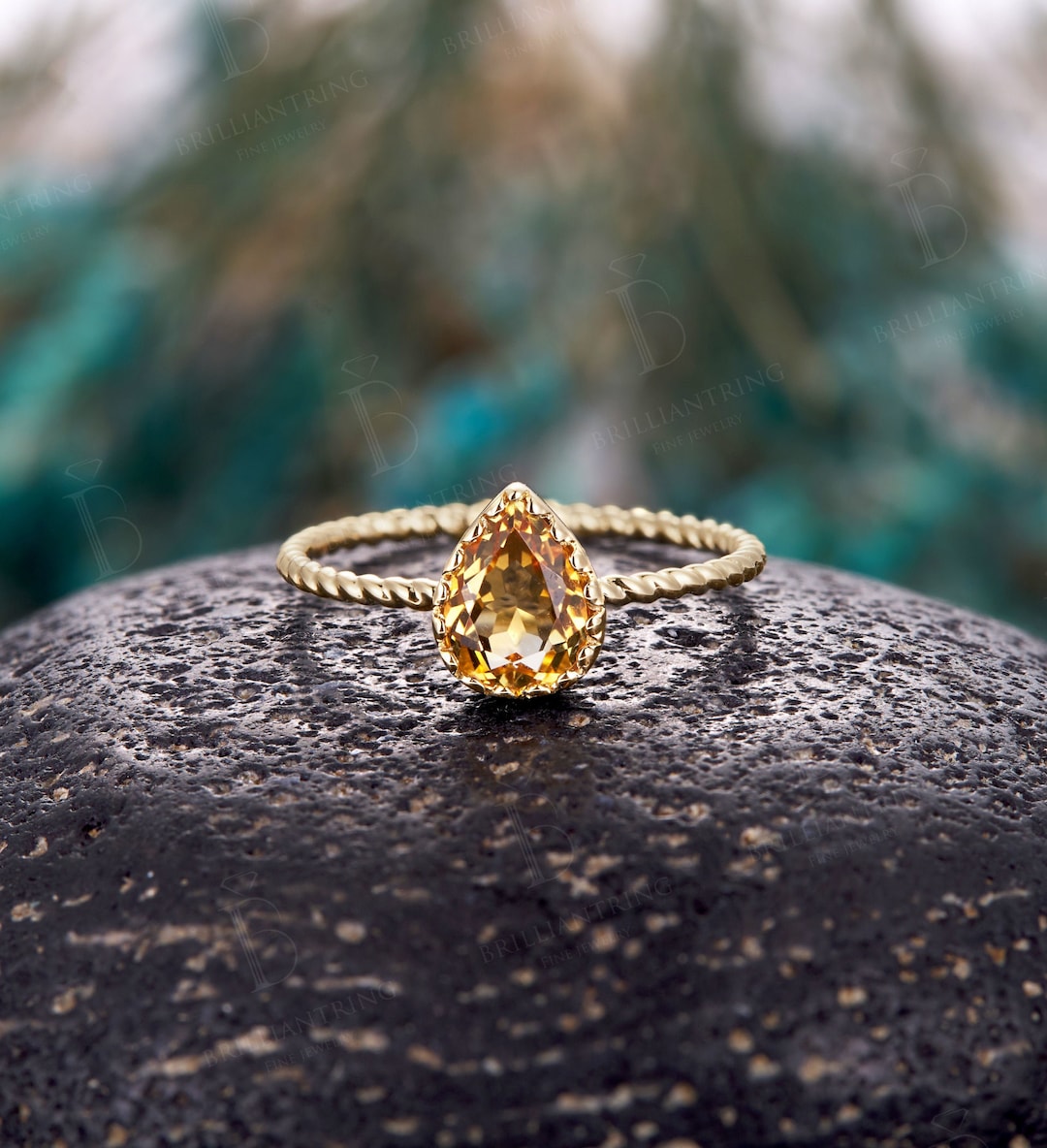 Roman Ring - Citrine and Diamond – Katie Poterala Jewelry