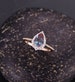 Vintage Pear Alexandrite engagement ring moissanite halo Rose gold ring milgrain art deco diamond ring unique anniversary  promise ring 