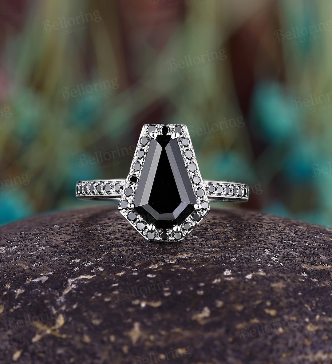 Black Coffin Cut Vintage Coffin Rings Vintage Coffin Black Onyx