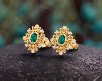 thumbnail image 2 of Vintage Style Gold Plated Chandelier Earrings – Green & White Crystal Gemstones 2 of 5