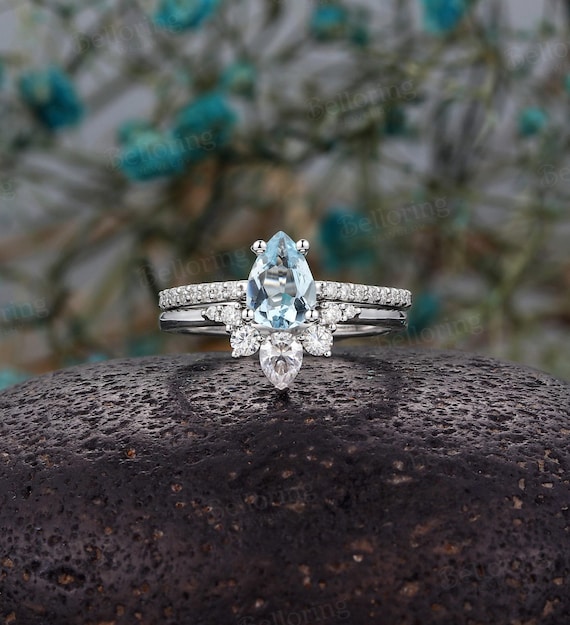 Radiant Cut Aquamarine Engagement Neil Lane Aquamarine Ring