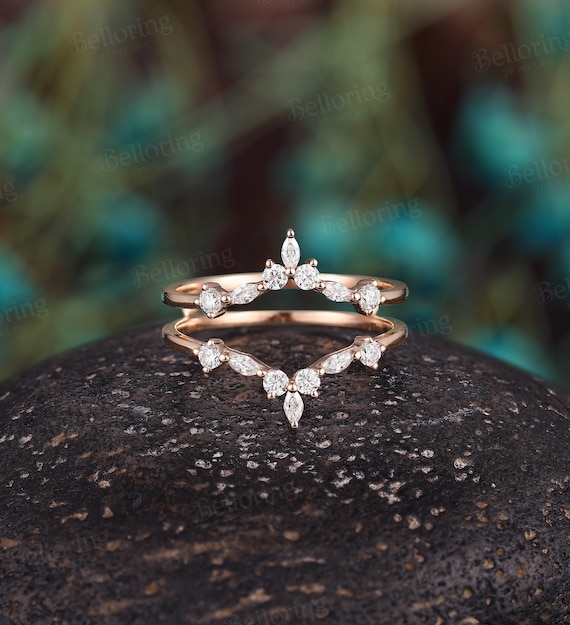 Moissanite Wedding Ring Enhancers Rose Gold Moissanite Ring