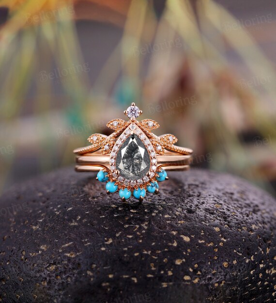 Etsy salt and 2024 pepper diamond ring