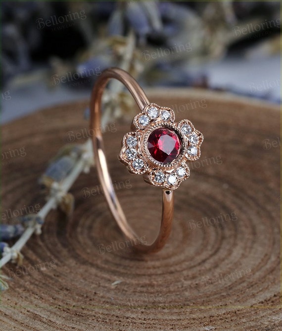 1920s Antique Designer Heart-shape SYG/SILV Diamond & Ruby Ring - $6K