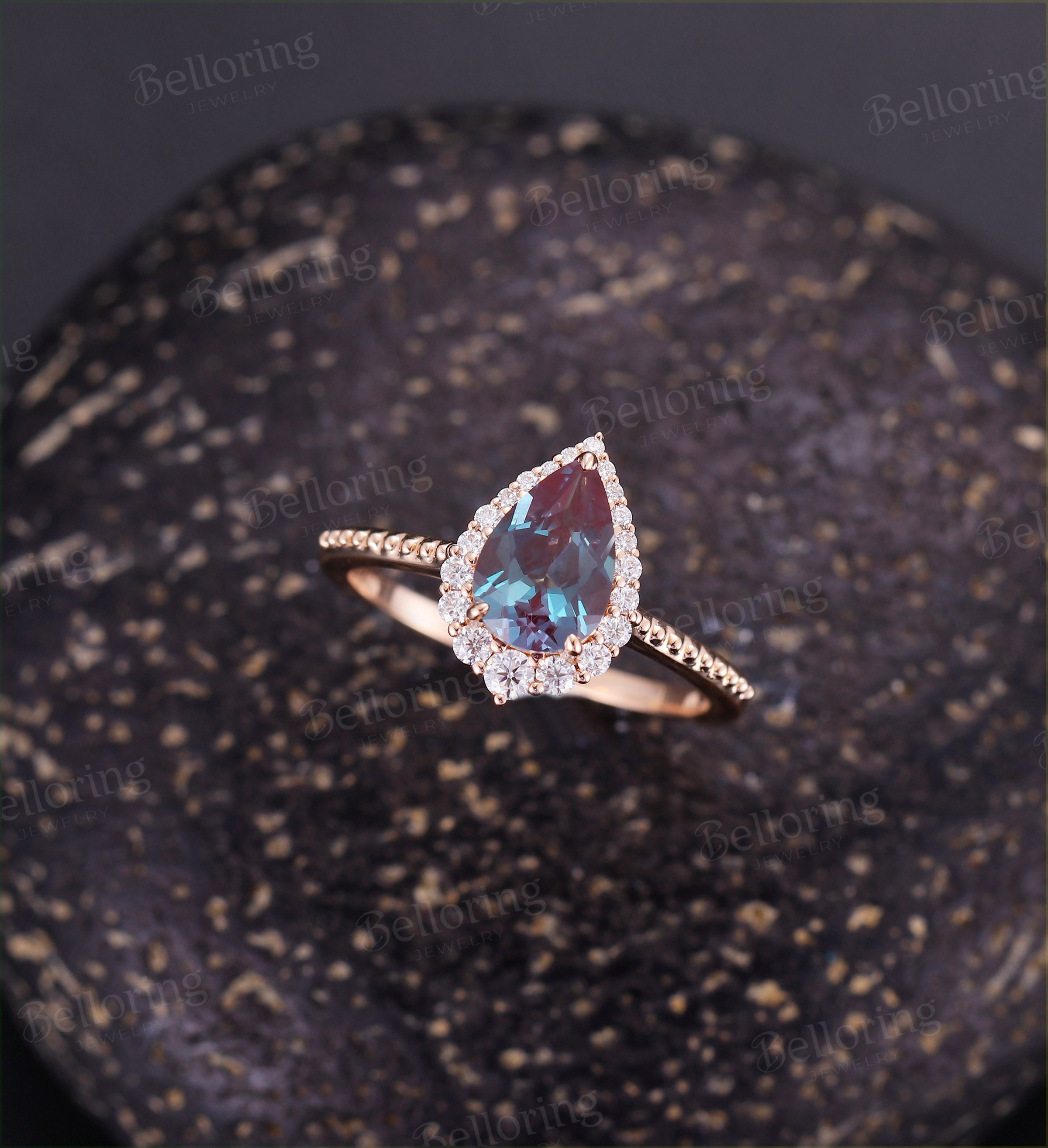 Alexandrite pear shaped ring new arrivals