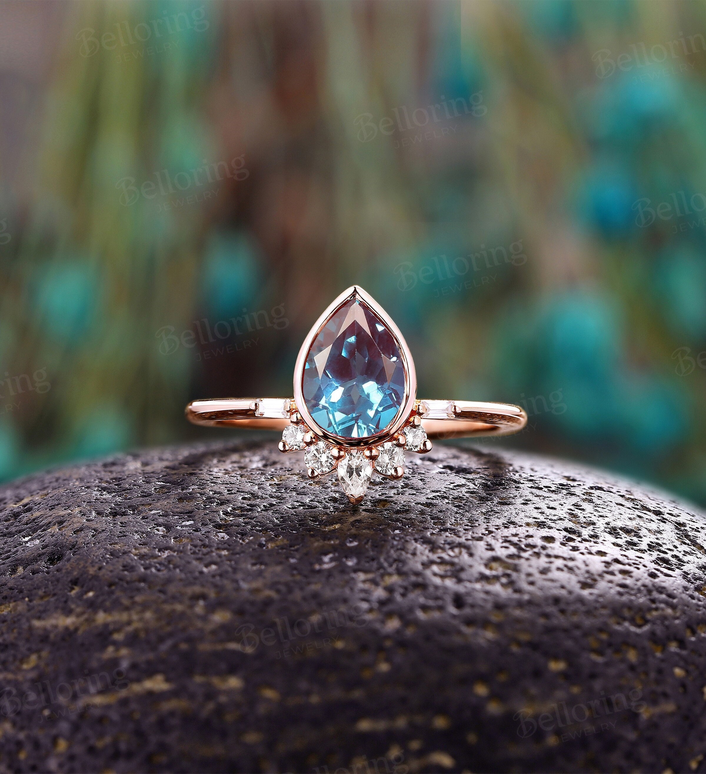 Bezel set cheap alexandrite ring