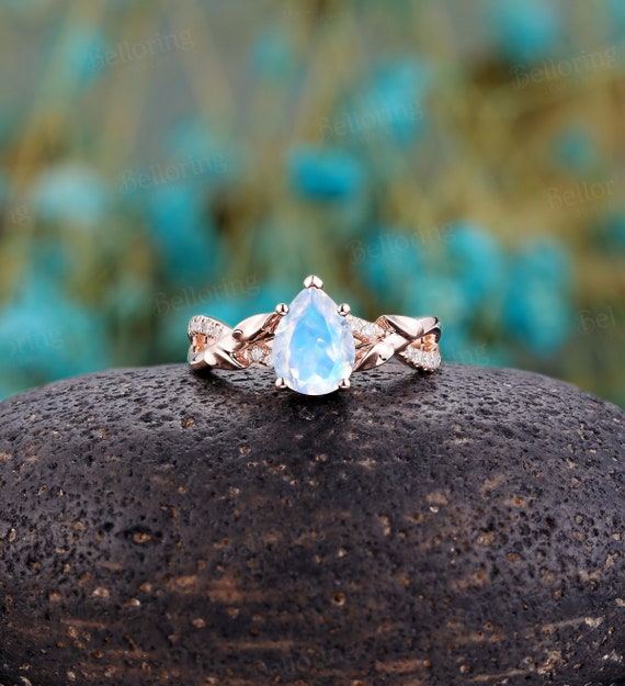 Bague fiancaille pierre de lune hotsell