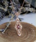 Oval shaped Ruby wedding necklace baguette diamond bridal necklace vintage Cameo Necklaces Solid 14K rose gold anniversary wedding necklace 