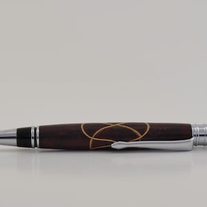 Executive Chrome Roller Ball Pen, African black wood with maple inlay