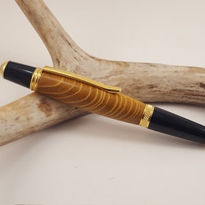 Wall Street II Gold Roller Ball Pen with Bois D&#39;arc (Osage Orange, Horse Apple) body