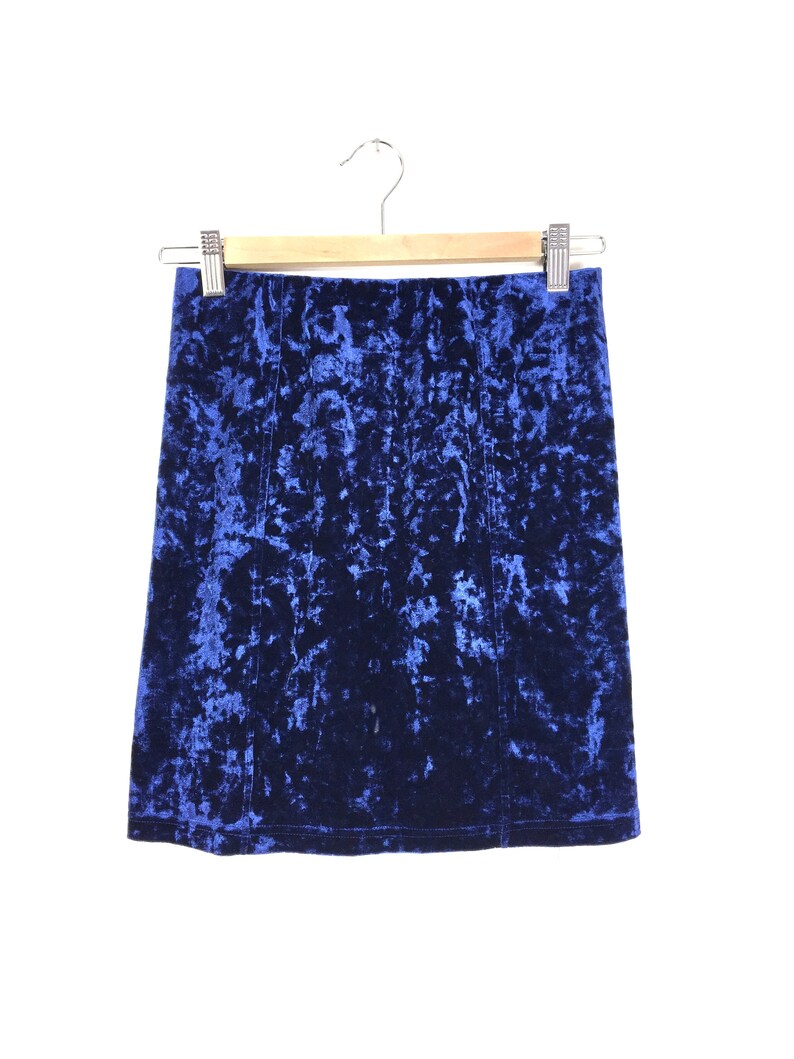 90s Midnight Blue Velvet Skirt