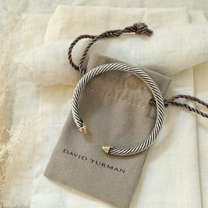 David Yurman and 14k yellow gold bangle cuff bracelet