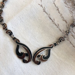 Margo de Taxco sterling silver Enamel neckpiece