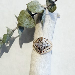 14k yellow gold multi diamond ring