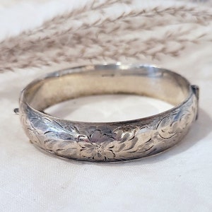 Pulsera esclava vintage de plata de ley, hacia 1960