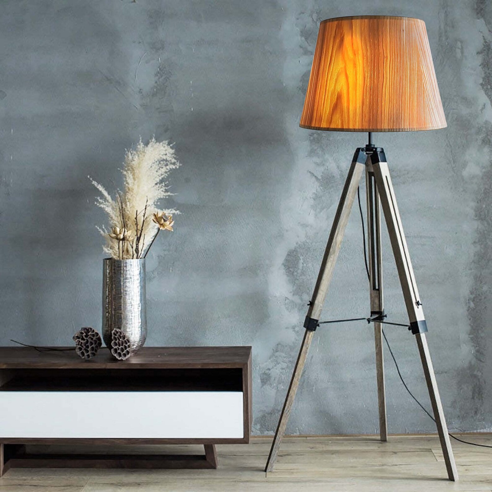 Wooden conical lamp shade for table and floor lamps Veneer Etsy