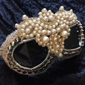Mother of Pearl Motorcycle Goggles • Festival Eyewear • Burner and Rave Style