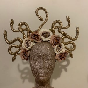 Medusa Crown • Floral Snake Headpiece • Halloween Burlesque Costume