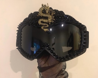 The Daenerys Dragon Burner Goggle • Studded Ski Motorcycle Festival Rave Goggles