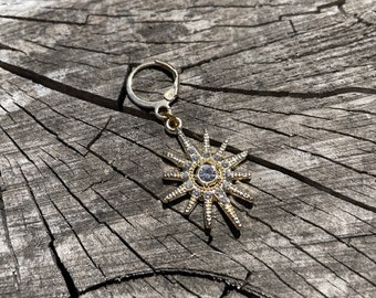 Celestial star and moon earrings • boho vintage huggie style