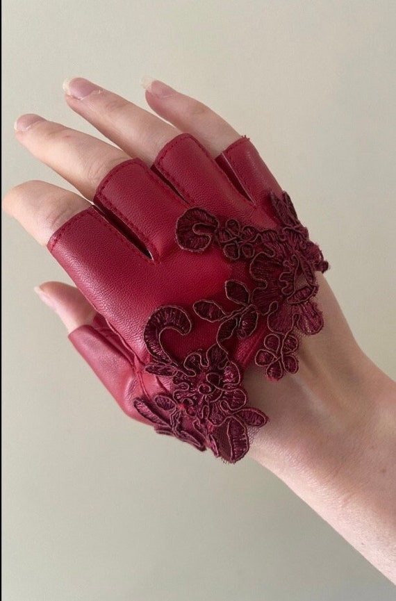 2 Pares De Guantes De Encaje Negro Sin Dedos | Estilo Gótico Y Punk | Ajustables Con Cintas | Halloween Y Cosplay
