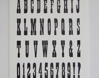 Type Specimen Sheets (7) Large Letterpress Print