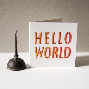 Buchdruck-Karte - Hallo Welt