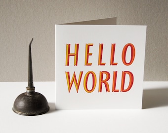 Letterpress Card - Hello World