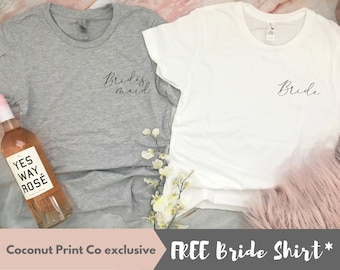 Bridesmaid Shirts, Bachelorette Party Tanks, Pocket design Tee, Bridal Party Tanks, Wedding Party Shirts, Bridesmaid Gift