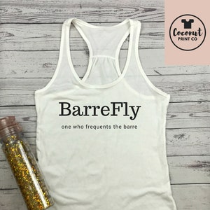 BarreFly tank, barre tshirt, barre, barre tank top, barre workout shirt, barre workout tank, womens workout top, rose gold image 1