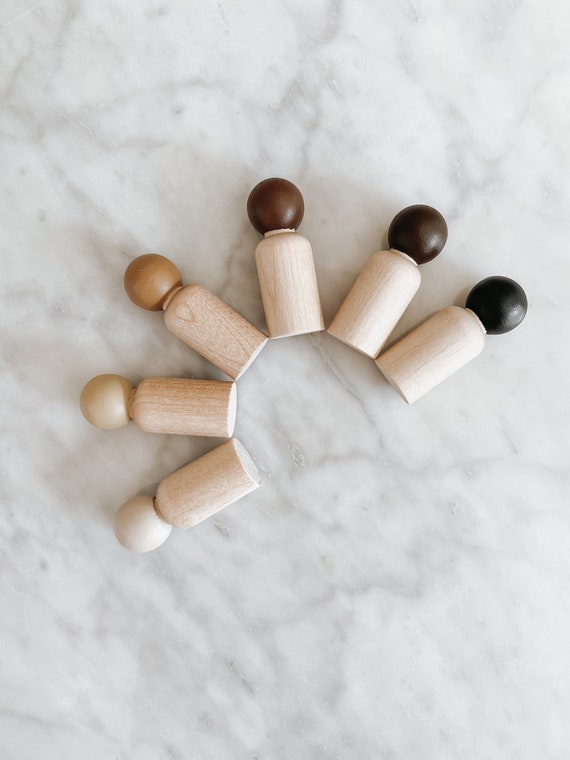 Montessori Waldorf Multicultural wooden peg dolls Toys Baby & Toddler