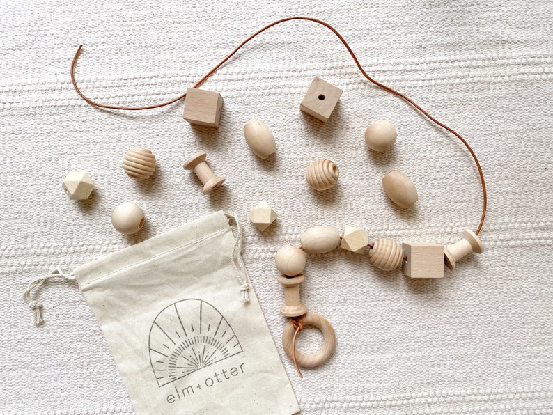 Lacing Toy Wood and Leather Montessori Etsy