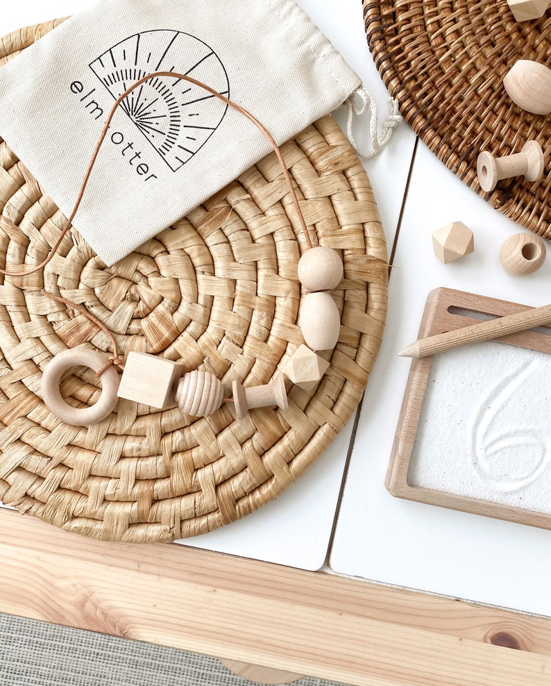 Lacing Toy Wood and Leather Montessori Etsy