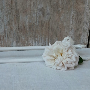 Rare! Antique double French towel rail * cast iron enameled * lily * 20s * shabby - brocante - country - bathroom - kitchen * farmhouse