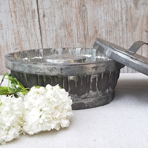 Rare French ice-cream mould * Ice-cream cake * Dessert mould * 2-piece tin * 20s * Shabby - Country house * Brocante - Kitchen * Baking tin