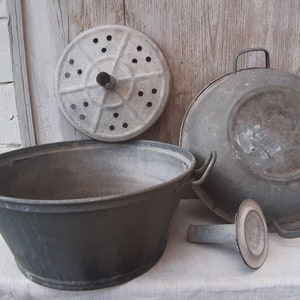 Rare small preserving pot zinc *Company WECK *about 50s * Shabby kitchen * Plant pot * Cottage - country house - garden * Easter gift
