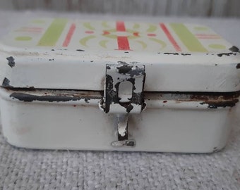 Rare 30&#39;s bread box with splash decoration / old tin toys/ art deco / doll house, shabby doll house / toy collector