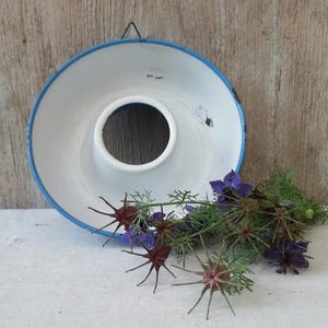 Vintage old enameled round baking pan * blue enamel from Denmark * 30s * sponge cake pan * brocante shabby kitchen * farmhouse  utensils