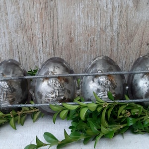 Very rare antique 4-piece chocolate mold “ stork ” chocolate egg mold * 20 - 30s * Shabby - Brocante - country house * collectible *