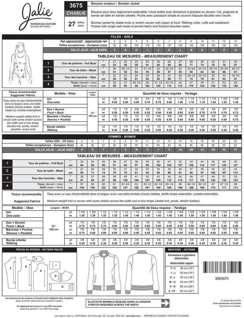 Charlie Jacket from Jalie Sewing Patterns