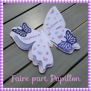 Customizable glitter butterfly invitation
