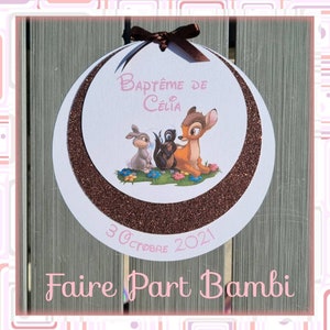 Faire-part Bambi personnalisable