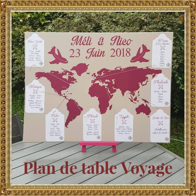 Plan de table mariage thème voyage - Etsy France