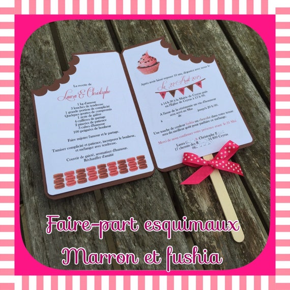 Faire Part Esquimaux Mariage Ou Bapteme Gourmandise Etsy France
