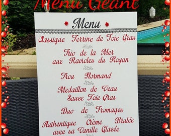 Giant customizable wedding menu