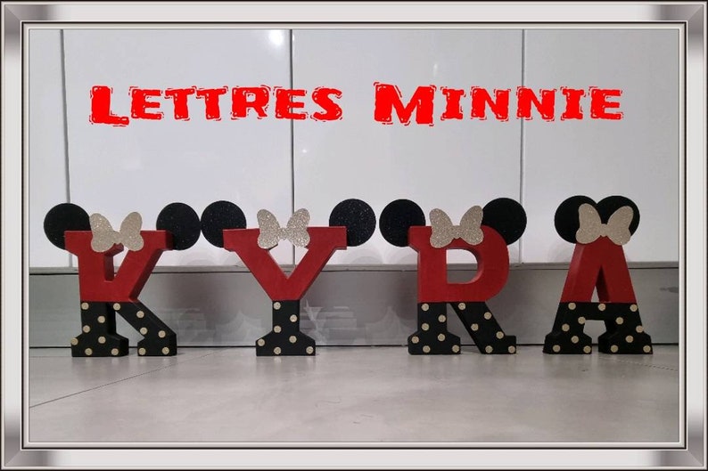 Lettres personnalisées Minnie couleurs au choix image 3