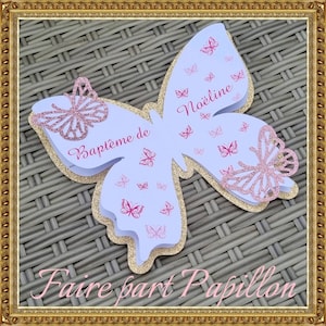 Customizable glitter butterfly invitation