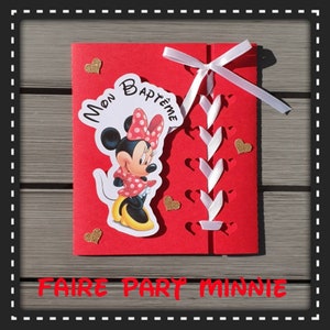 Faire part baptême Mickey et/ou Minnie corset personnalisable