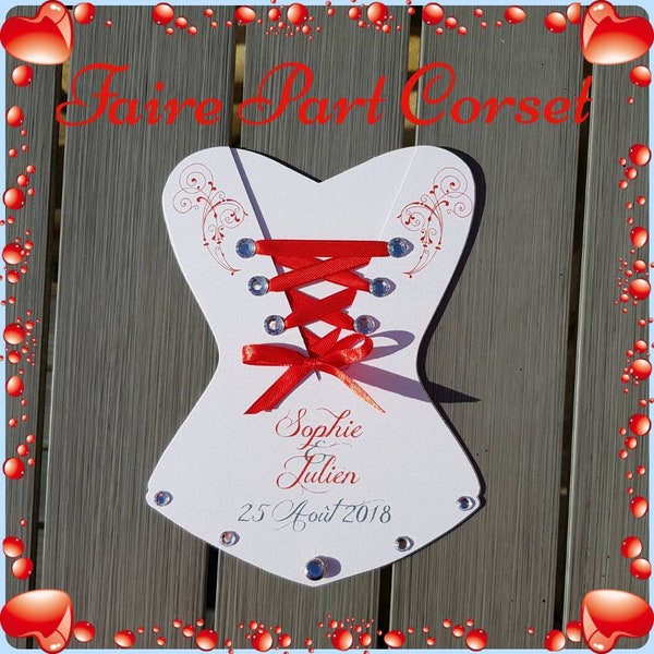 Faire Part de mariage baroque corset parme et violet