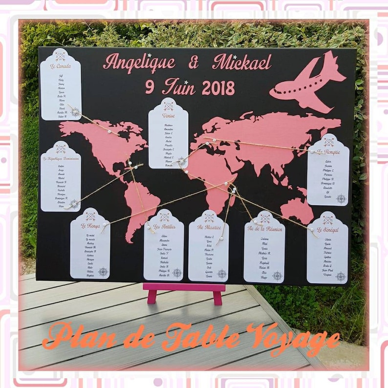 Plan de table mariage thème voyage - Etsy France